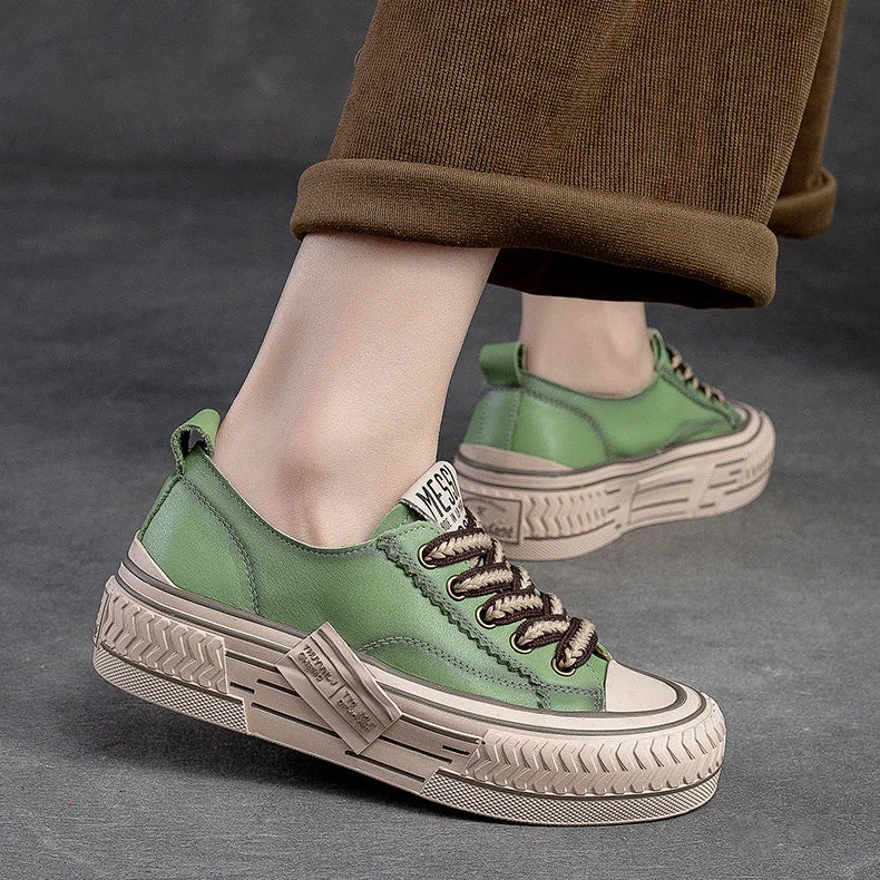 Spring New Flat Bottom Low-cut Color Rubbing Retro Front Tie Top Layer Leather Shoes - Image 17