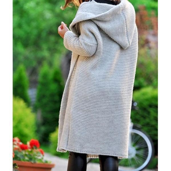 Casual Solid Color Long-Sleeve Knitting Coats - Takalr