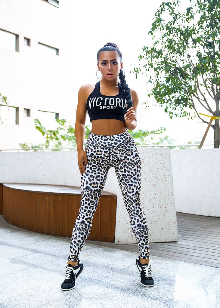 Ladies Leopard Print Pants Women High Waist Fitness Casual Sports Running Gym Workout Athletic Leggings Pants