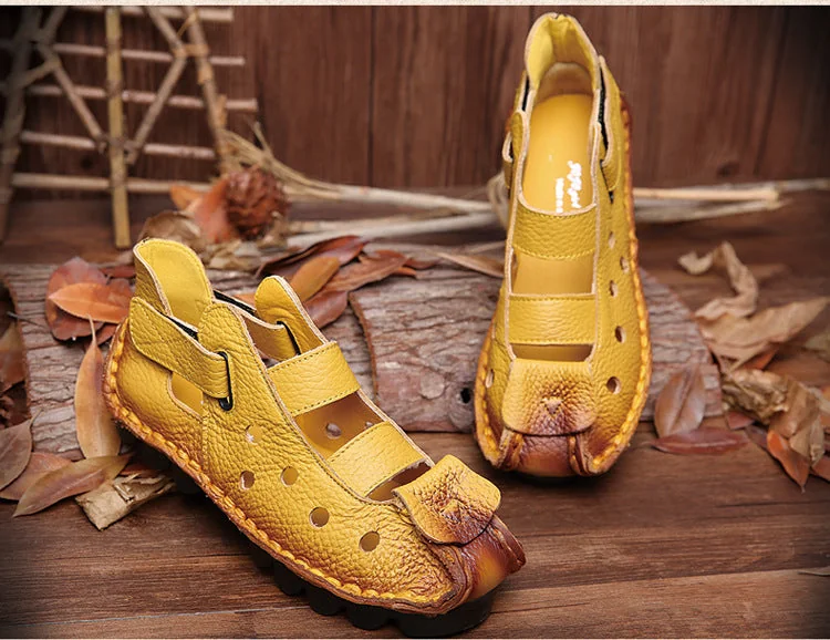 Summer Retro Soft Sole Leather Women's Shoes Personality Casual Sandals - Image 27