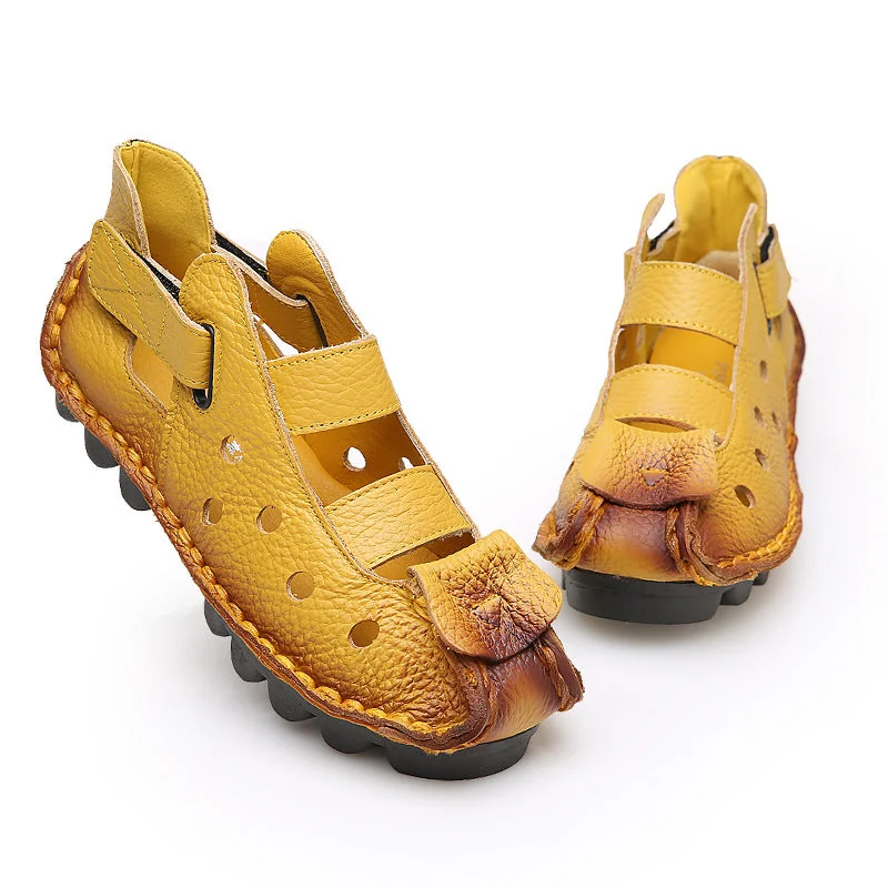 Summer Retro Soft Sole Leather Women's Shoes Personality Casual Sandals - Image 6