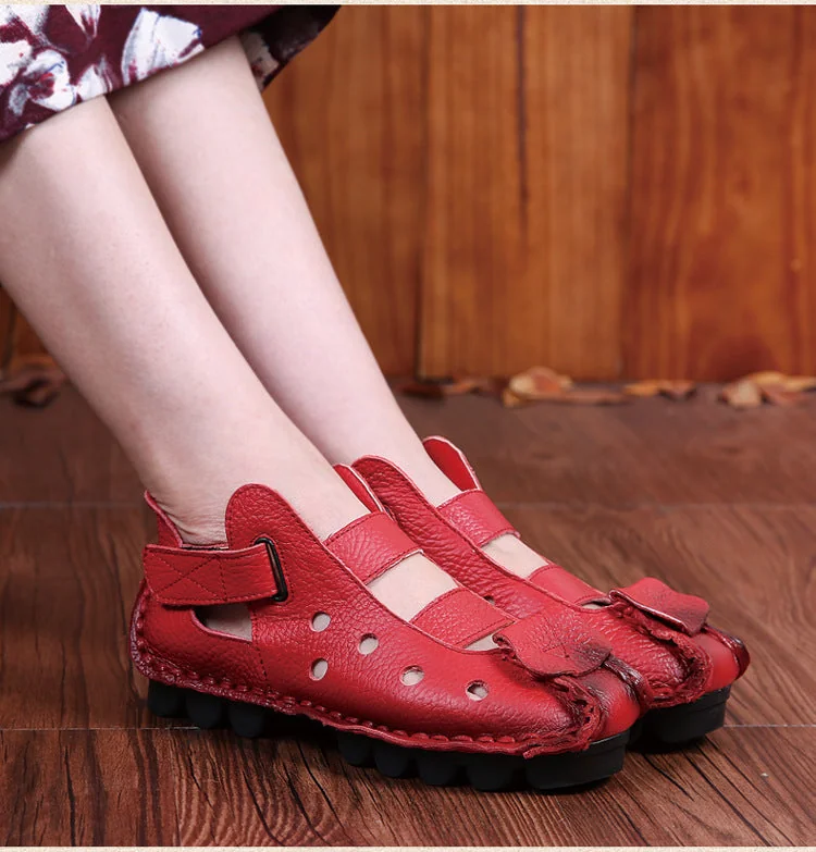Summer Retro Soft Sole Leather Women's Shoes Personality Casual Sandals - Image 15