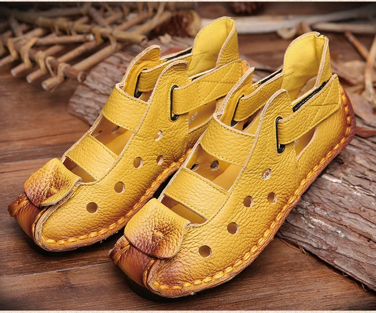 Summer Retro Soft Sole Leather Women's Shoes Personality Casual Sandals - Image 25