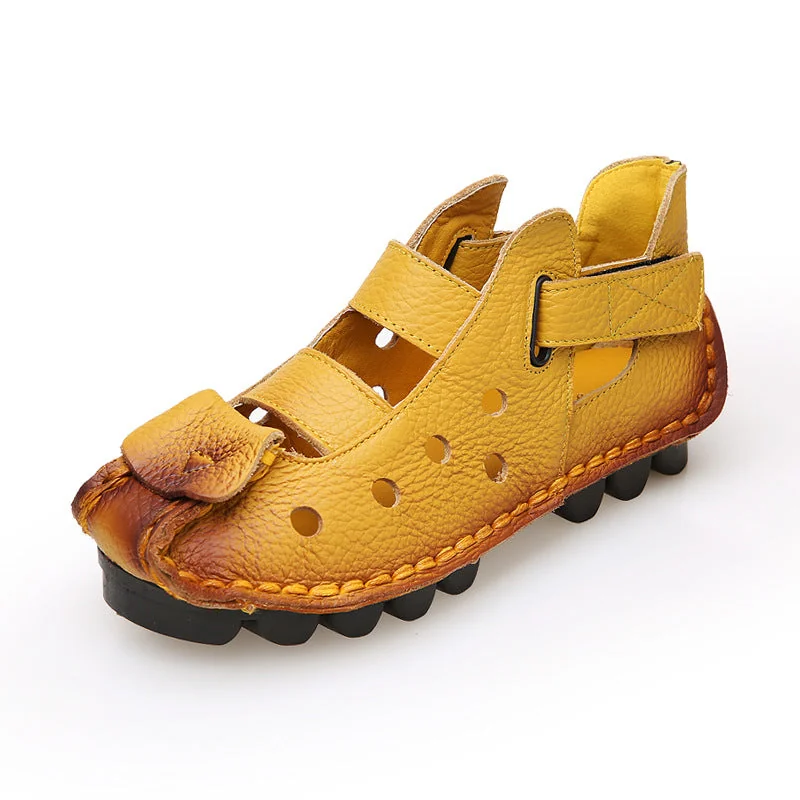 Summer Retro Soft Sole Leather Women's Shoes Personality Casual Sandals - Image 4