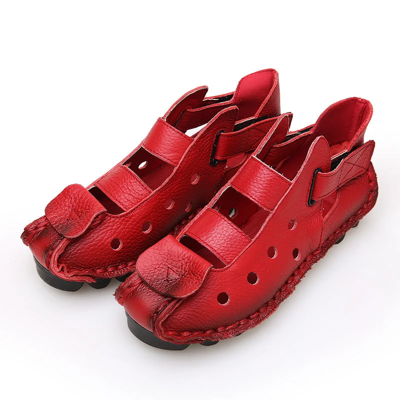 Summer Retro Soft Sole Leather Women's Shoes Personality Casual Sandals - Image 7