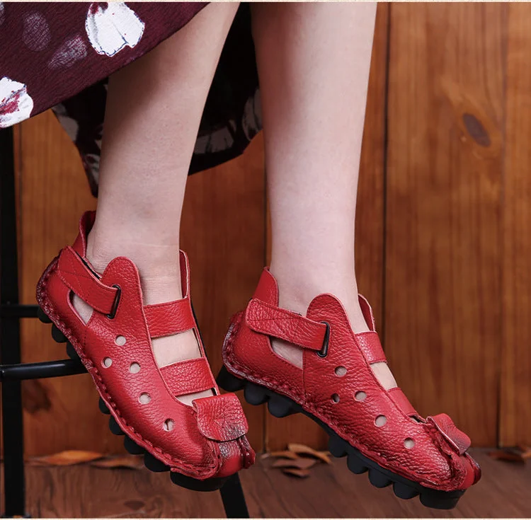 Summer Retro Soft Sole Leather Women's Shoes Personality Casual Sandals - Image 16