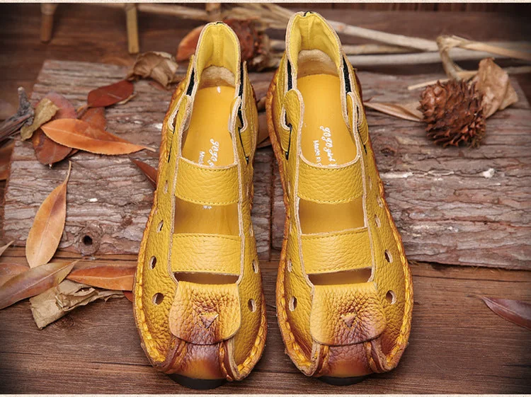 Summer Retro Soft Sole Leather Women's Shoes Personality Casual Sandals - Image 26