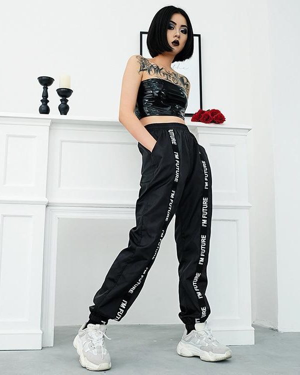 Women Summer Big Pocket Satin Highlight Harem Pants - Takalr