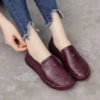 Genuine Leather Casual Women's Comfortable and Versatile Flat Non-slip Soft-soled Shoes