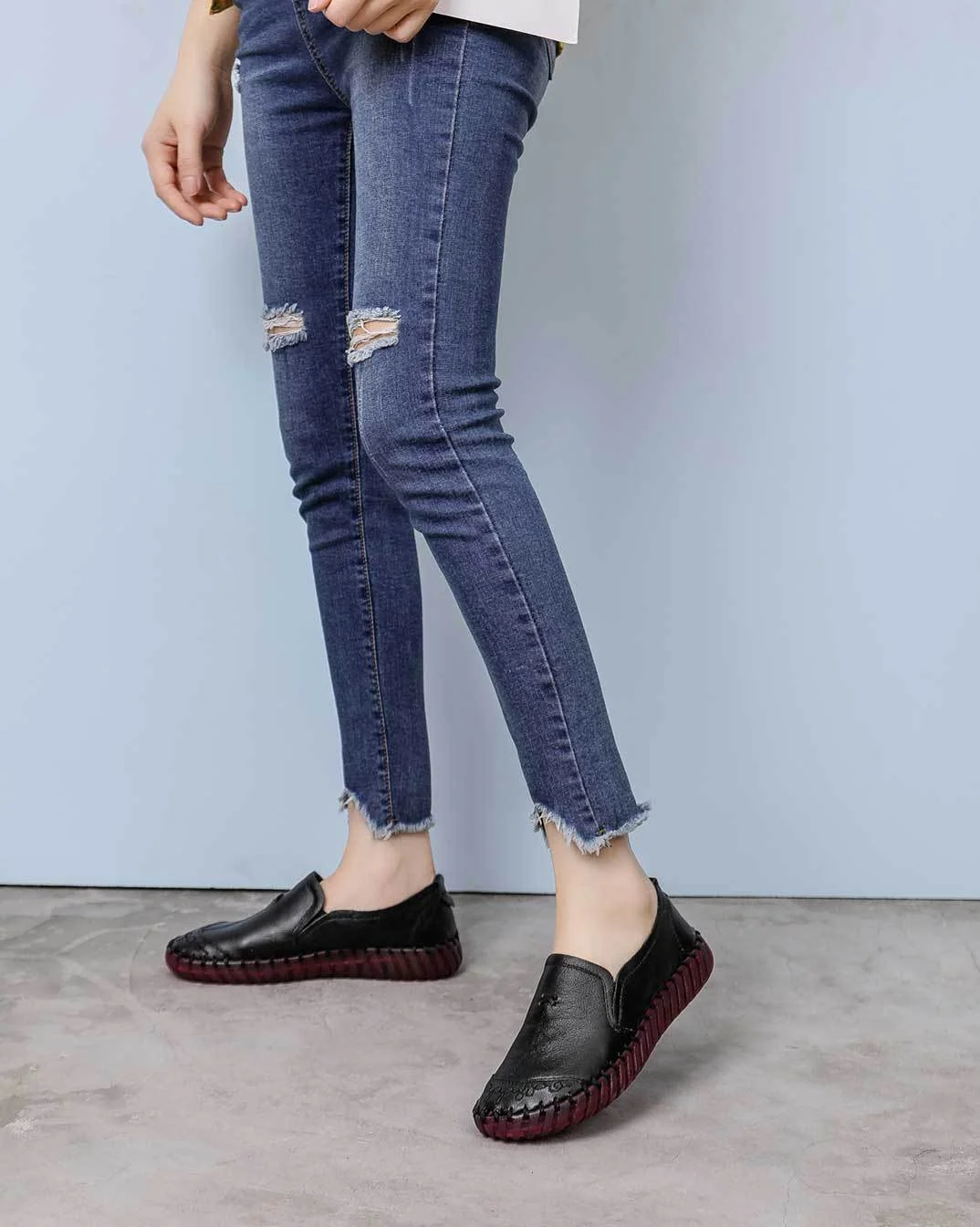 Genuine Leather Casual Women's Comfortable and Versatile Flat Non-slip Soft-soled Shoes - Image 7