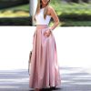 2 Piece set Summer fashion women elegant casual two-piece suit set Female sleeveless Cropped top & pleated maxi skirt sets - Takalr