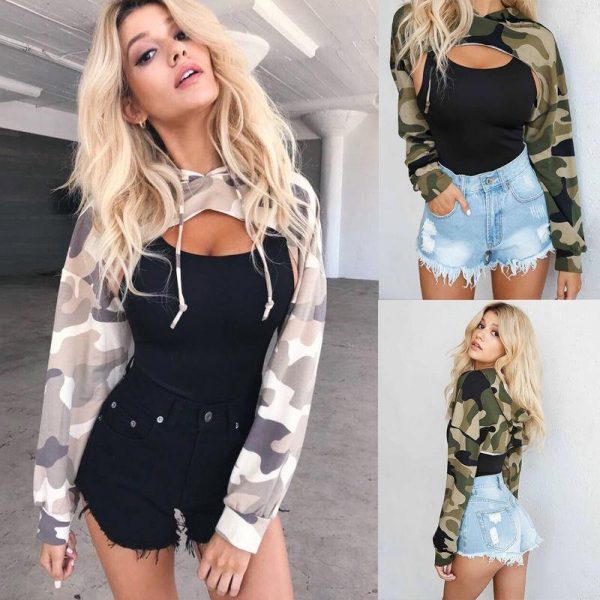 The Best 2018 Autumn cutout cropped hoodies Women front open hip hop street sweatshirts femme hoody punk streetwear Fashion crop tops Online - Takalr