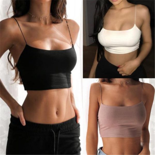 New Fashion Women Crop Tops Solid Summer Camis Women Casual Tank Tops - Takalr