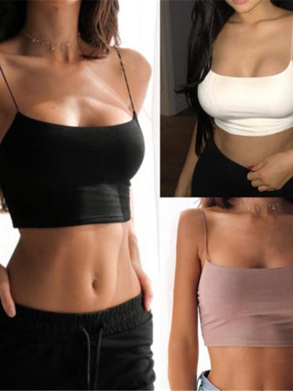 New Fashion Women Crop Tops Solid Summer Camis Women Casual Tank Tops - Takalr