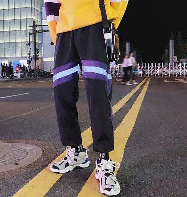 New Hip Hop Reflective pants Harajuku Casual Black Cargo Pants Women Elastic High Waist Pants Streetwear Sweatpants Jogger - Takalr