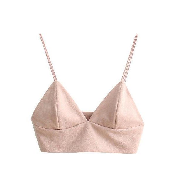 Summer Bralette Crop Top Sexy Pink Strappy Suede Cami Camisole Casual Women Tops - Takalr