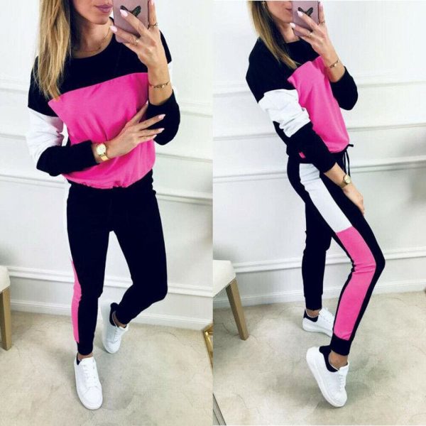 The Best 2019 Autumn Casual Women's Sport Hoodies Sweatshirt Tops + Long Pants Set 2Pcs Tracksuit Fitness Sweat Suit Sportwear Online - Takalr