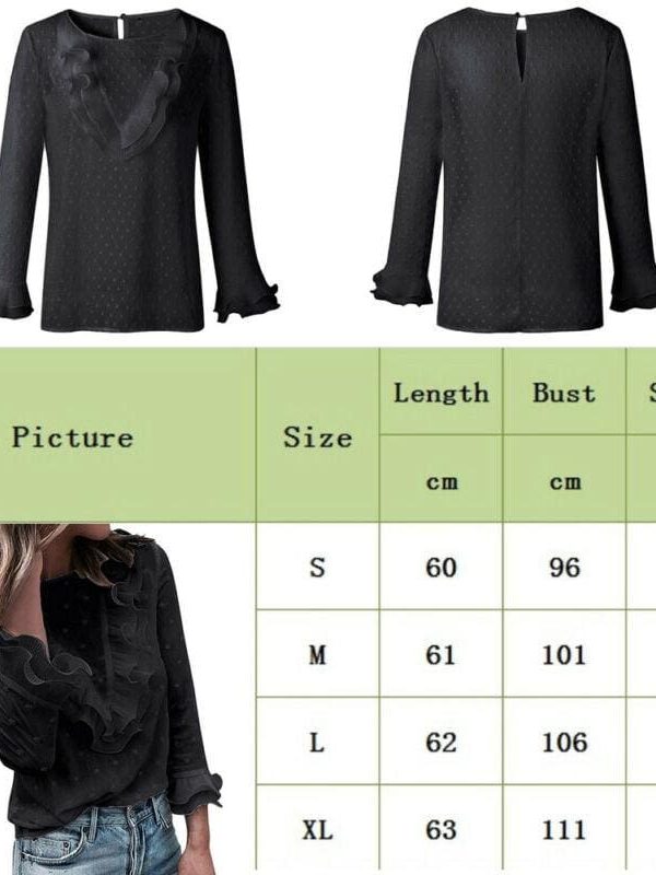 The Best 2019 Blouse Women Fashion Blouses Ruffle Ladies Tops Long Sleeve Shirt Office Lady Tops Elegant Woman Clothes Blusas Femininas Online - Takalr