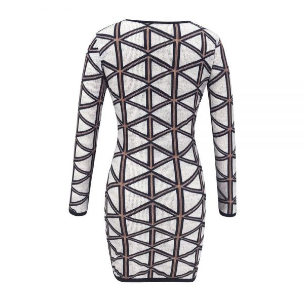 The Best 2019 Fashion Autumn Bodycon Dress Women Casual Plaid Long Sleeve Bandage Mini Dress Slim Fit Dress Outwear Online - Takalr