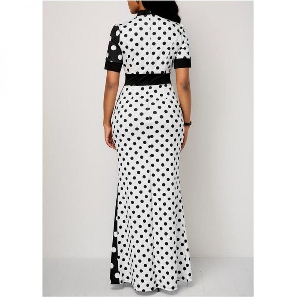 The Best 2019 Fashion Elegant Women Polka Dot Party Evening Summer Beach Dress Sundress Long Maxi Casual Slim Vintage Dress Online - Takalr