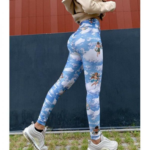 The Best 2019 Fashion New Women Printed Fitness Legging High Waist Workout Pants Running Gym Sports Stretch Trousers Online - Takalr