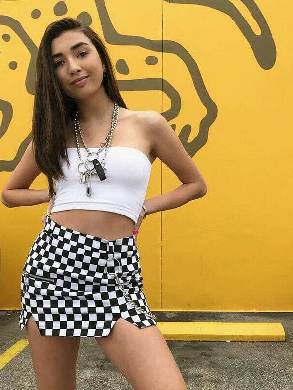 The Best 2019 Fashion Skirt Women Ladies Black And White Plaid Elastic Summer Bodycon Bandage Mini Short Pencil Skirt Online - Takalr