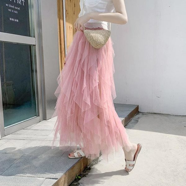 The Best 2019 Fashion Summer Women Boho Lace Tiered High Waist New Beach Long Skirt Sundress Holiday Travel Solid Casual Skirt Online - Takalr