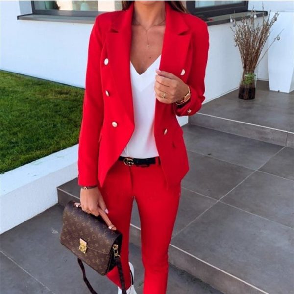 The Best 2019 Fashion Women Autumn Winter Top Long Sleeve V Neck Office OL Blazers Elegant Business Clothes Ladies veste femme Streetwear Online - Takalr