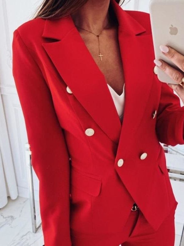 The Best 2019 Fashion Women Autumn Winter Top Long Sleeve V Neck Office OL Blazers Elegant Business Clothes Ladies veste femme Streetwear Online - Takalr