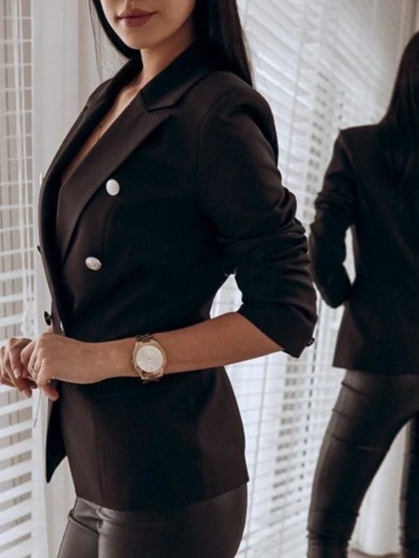 The Best 2019 Fashion Women Autumn Winter Top Long Sleeve V Neck Office OL Blazers Elegant Business Clothes Ladies veste femme Streetwear Online - Takalr