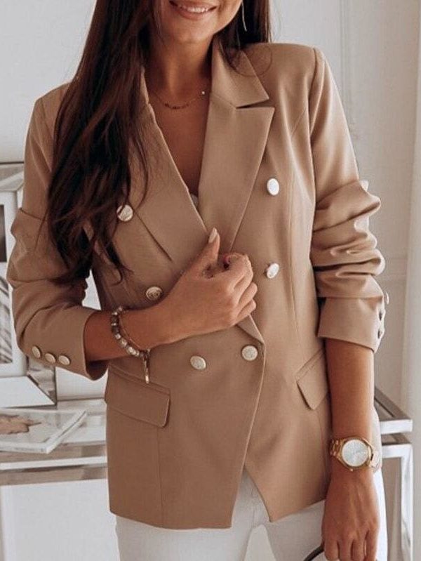 The Best 2019 Fashion Women Autumn Winter Top Long Sleeve V Neck Office OL Blazers Elegant Business Clothes Ladies veste femme Streetwear Online - Takalr