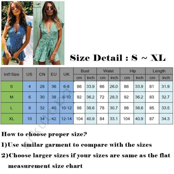 The Best 2019 Fashion Women Dress Ladies Boho V-neck Floral Printing Summer Party Evening Beach Short Mini Dresses Ruffles Sundress Online - Takalr