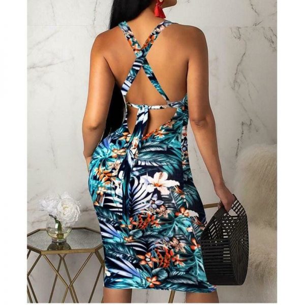 The Best 2019 Fashion Women Ladies Sleeveless Summer Boho Floral Beach Casual Slim Fit Sundress Tight Sexy Sling Hawaiian Dress Online - Takalr