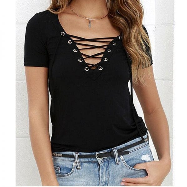 The Best 2019 Fashion Women Pullover T-Shirt Casual Summer Ladies Short Sleeve Solid Tops Shirt Outwear Women Clothes Online - Takalr