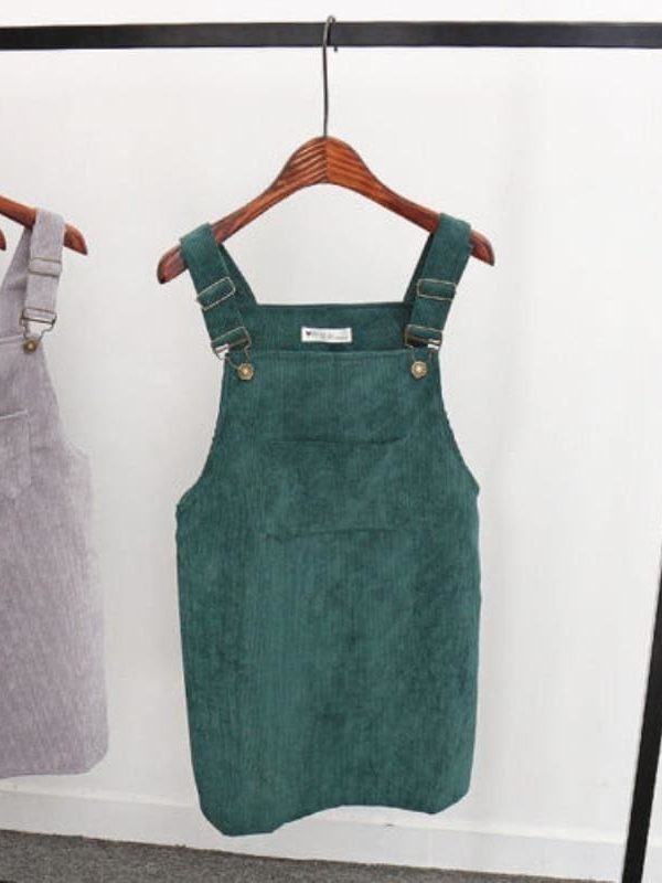 The Best 2019 Fashion Women Retro Corduroy Dress Summer Suspender Sundress Loose Vest Overall Dress Female Natural Casual Dresses Online - Takalr