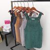 The Best 2019 Fashion Women Retro Corduroy Dress Summer Suspender Sundress Loose Vest Overall Dress Female Natural Casual Dresses Online - Takalr