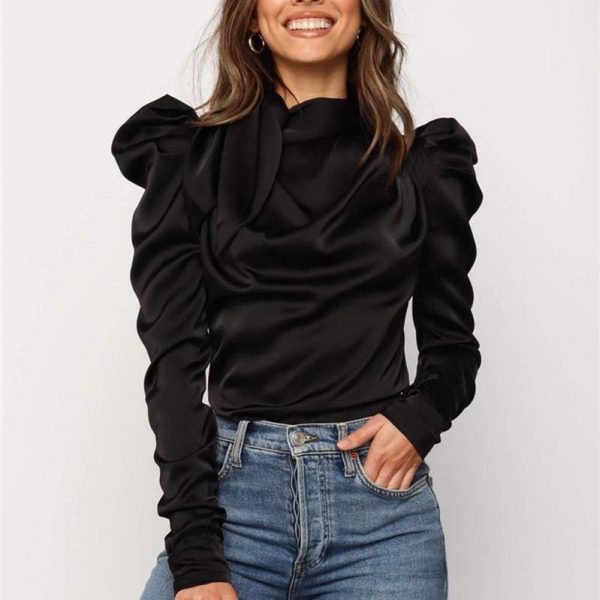 The Best 2019 Fashion Women Satin Blouses Bow Neck Long Sleeve Elegant Ladies Autumn Blouse Office Lady Shirts Female Blusas S-XL Online - Takalr