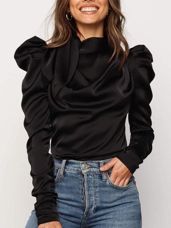 The Best 2019 Fashion Women Satin Blouses Bow Neck Long Sleeve Elegant Ladies Autumn Blouse Office Lady Shirts Female Blusas S-XL Online - Takalr