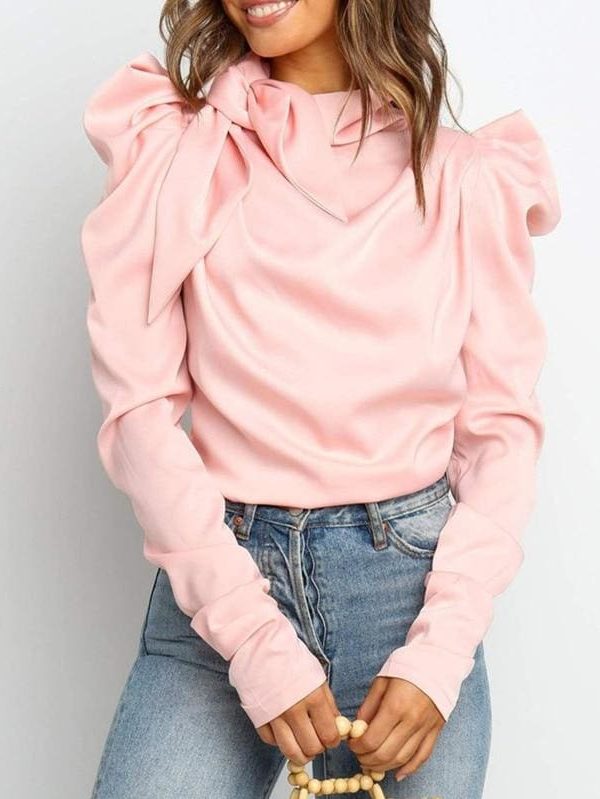 The Best 2019 Fashion Women Satin Blouses Bow Neck Long Sleeve Elegant Ladies Autumn Blouse Office Lady Shirts Female Blusas S-XL Online - Takalr