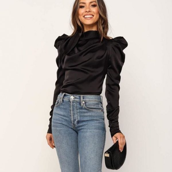 The Best 2019 Fashion Women Satin Blouses Bow Neck Long Sleeve Elegant Ladies Autumn Blouse Office Lady Shirts Female Blusas S-XL Online - Takalr