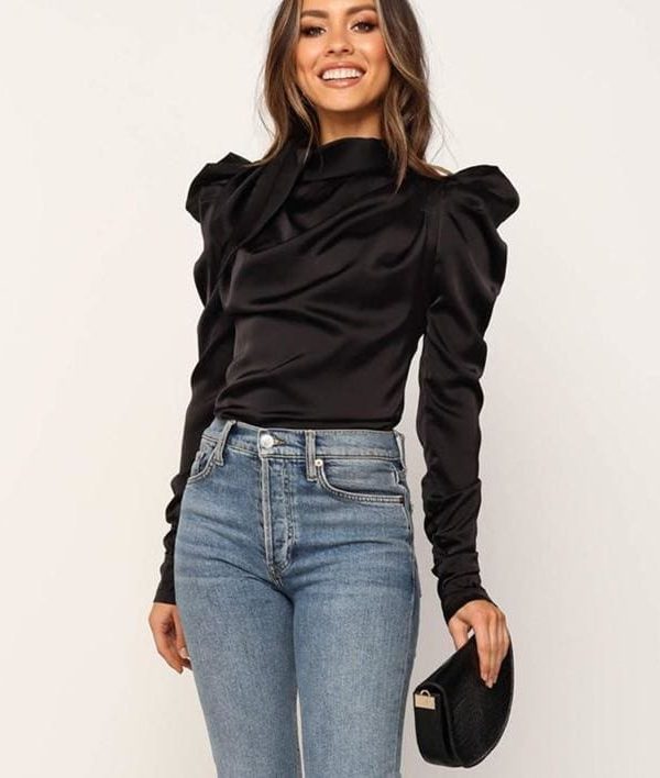 The Best 2019 Fashion Women Satin Blouses Bow Neck Long Sleeve Elegant Ladies Autumn Blouse Office Lady Shirts Female Blusas S-XL Online - Takalr