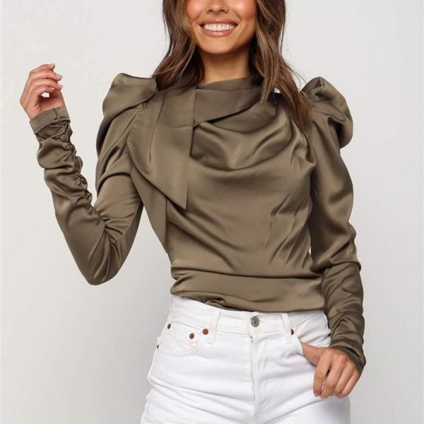 The Best 2019 Fashion Women Satin Blouses Bow Neck Long Sleeve Elegant Ladies Autumn Blouse Office Lady Shirts Female Blusas S-XL Online - Takalr