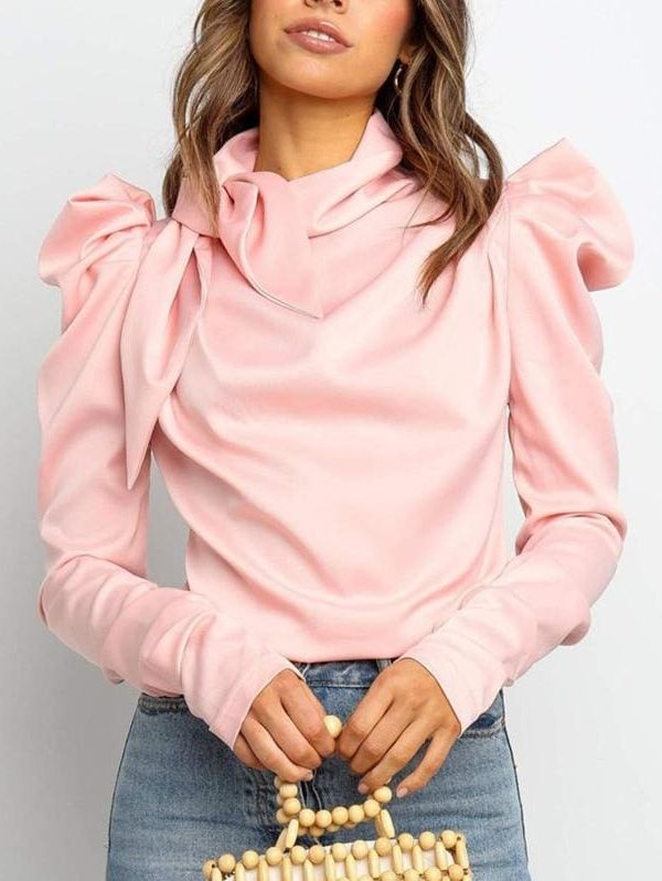 The Best 2019 Fashion Women Satin Blouses Bow Neck Long Sleeve Elegant Ladies Autumn Blouse Office Lady Shirts Female Blusas S-XL Online - Takalr