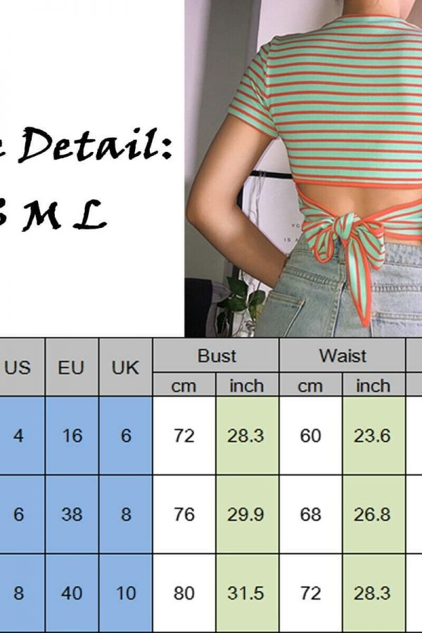 The Best 2019 Fashion Women Striped Crop Top Short Sleeve T Shirt Summer Holiday Slim Casual Tops New Ladies Clothes Online - Takalr