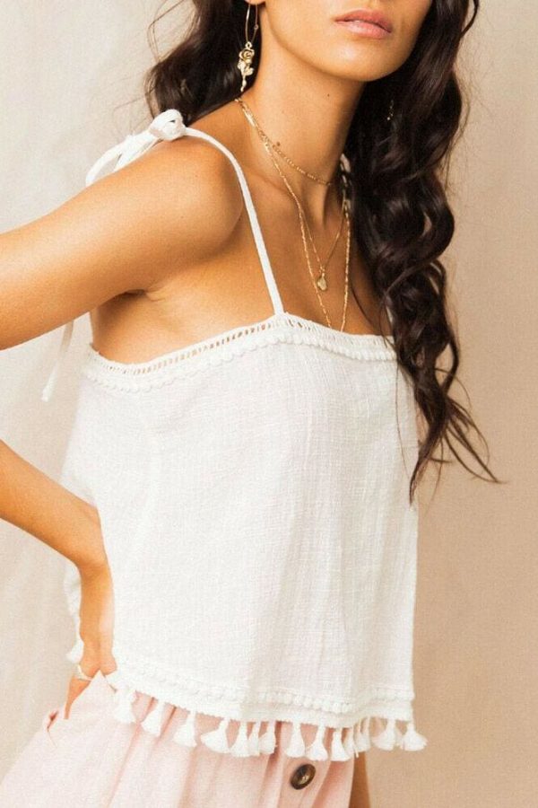 The Best 2019 Fashion Women Summer Tassel Vest Tops Sleeveless Blouse Casual Camis Tank Tops Femme Casual Vest Online - Takalr