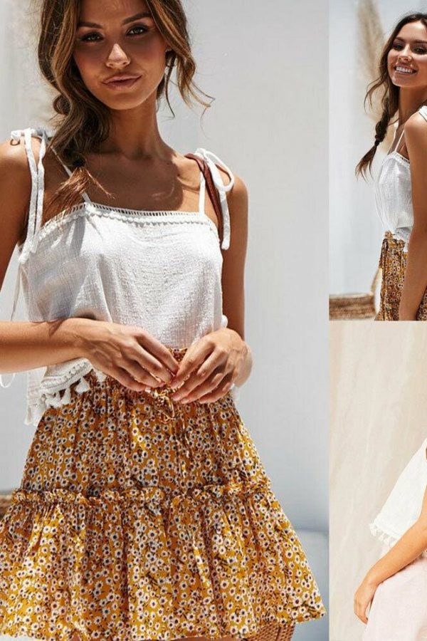 The Best 2019 Fashion Women Summer Tassel Vest Tops Sleeveless Blouse Casual Camis Tank Tops Femme Casual Vest Online - Takalr