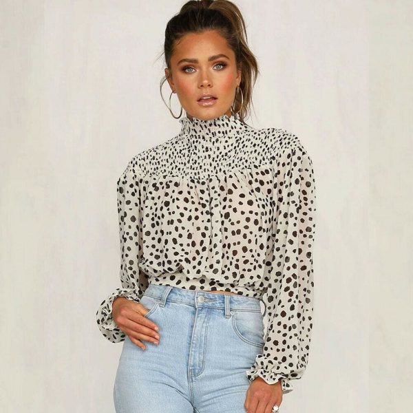 The Best 2019 Fashion Women's Casual Basic Loose Long Sleeve Tee Workout Ladies Autumn Sheer Chiffon Shirt Blouse Tops Online - Takalr