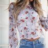 The Best 2019 Fashion Women's Loose Crop Tops Sheer Mesh See Through Floral Summer Holiday Ladies Crew Neck Tops Blouse Online - Takalr