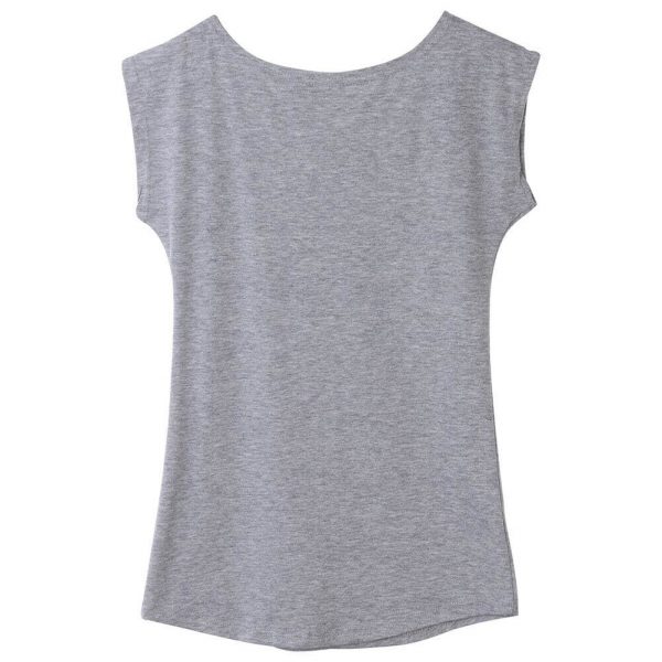 The Best 2019 Girls Women's Neck Sleeveless Long T-Shirts Modal Tops Basic Solid White Black Blue Gray Tee Shirt Hot Online - Takalr