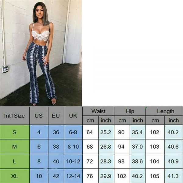 The Best 2019 New Boho Summer Women's Stretch Bell Bottom Trousers Ladies Slim Printed Flared Pants High Waist Fashion Women Long Pants Online - Takalr